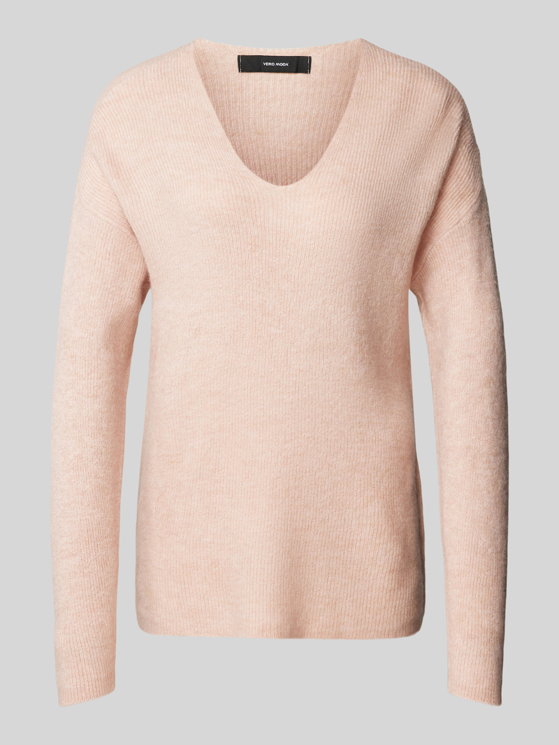 Sweter z dzianiny o kroju regular fit z dekoltem w serek model ‘CREWLEFILE’