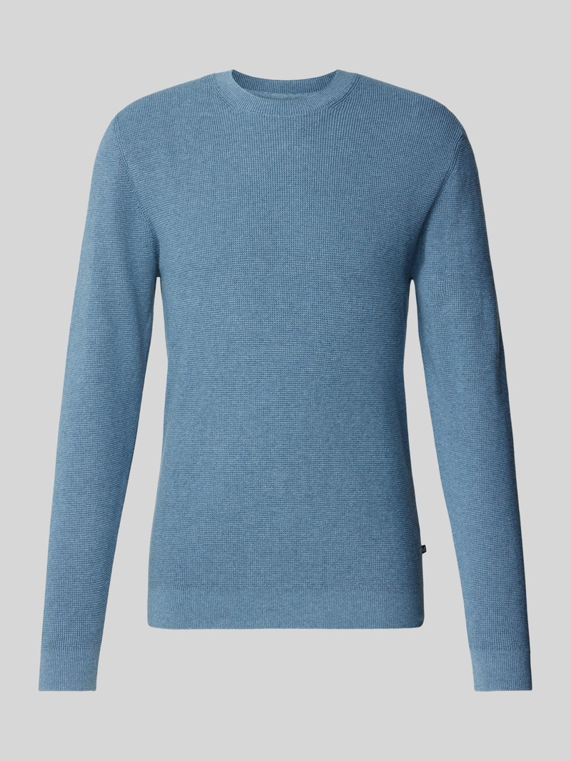 Sweter z dzianiny z okrągłym dekoltem model ‘lagoon’