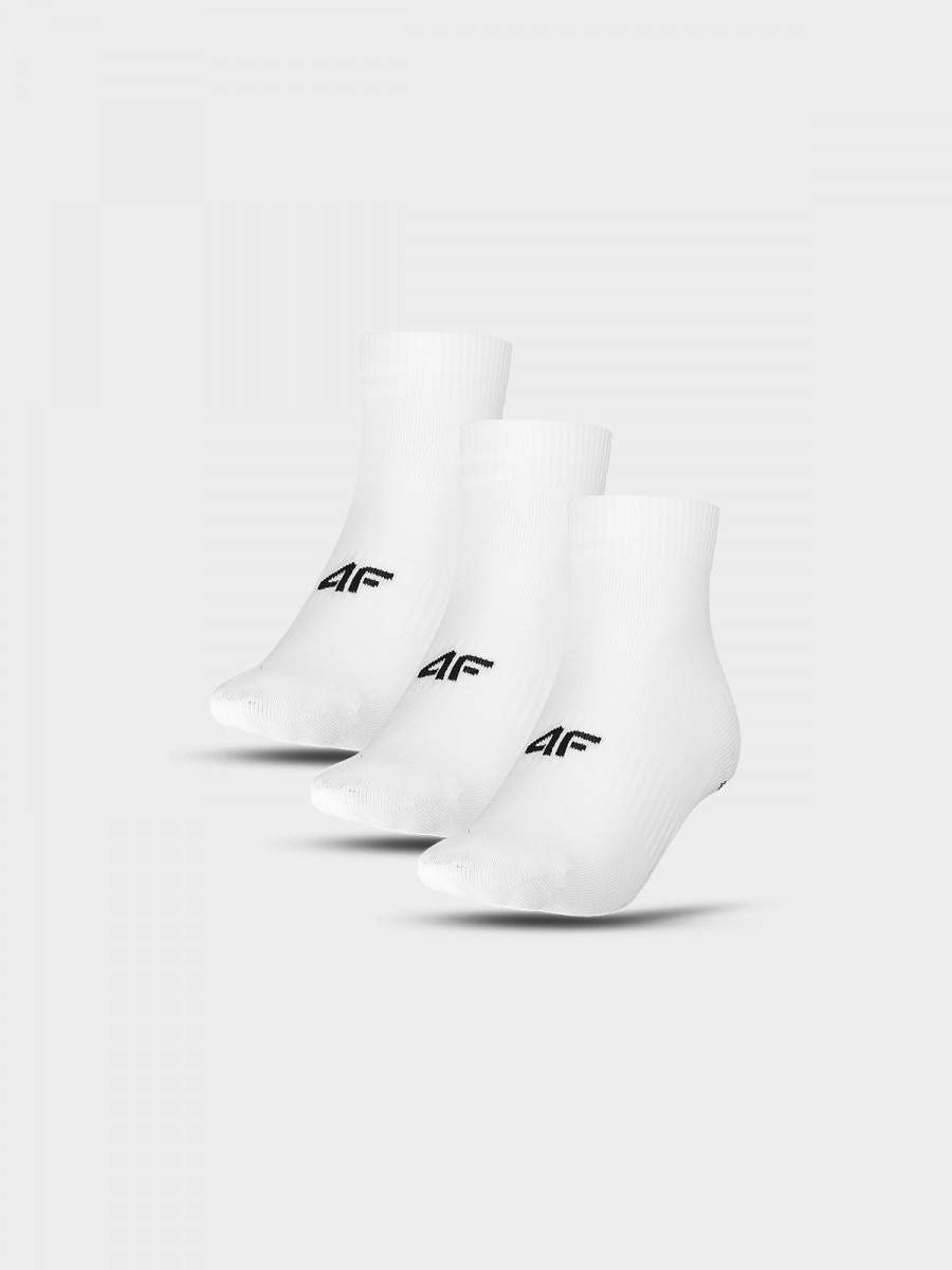 Damskie skarpety basic (3-pack) 4F 4FRAW24USOCF368 - białe