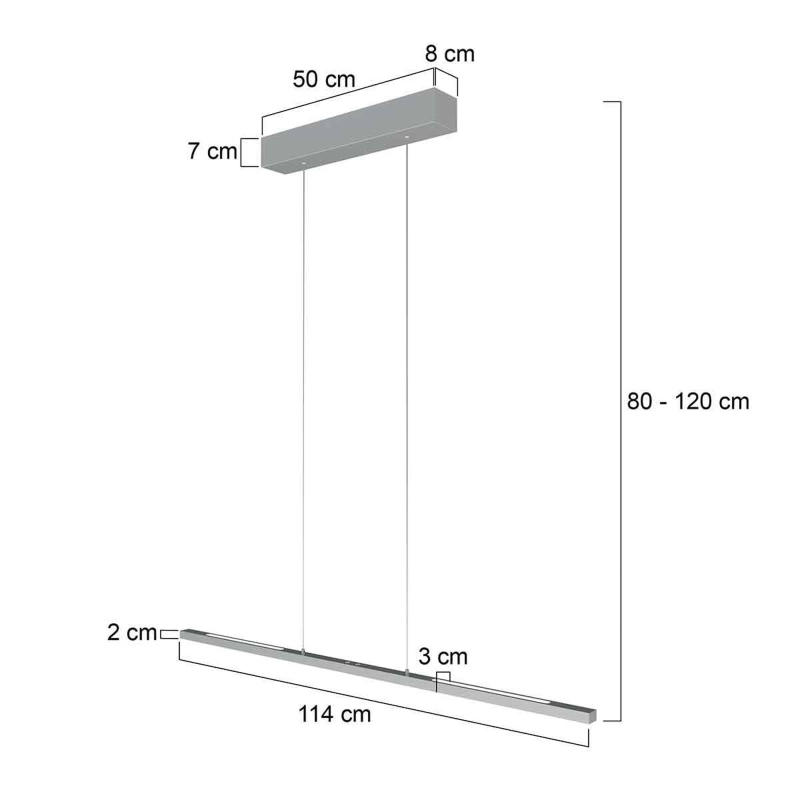 Steinhauer Lampa wisząca LED Bande, góra/dół, stal, 120 cm, CCT, ściemniany