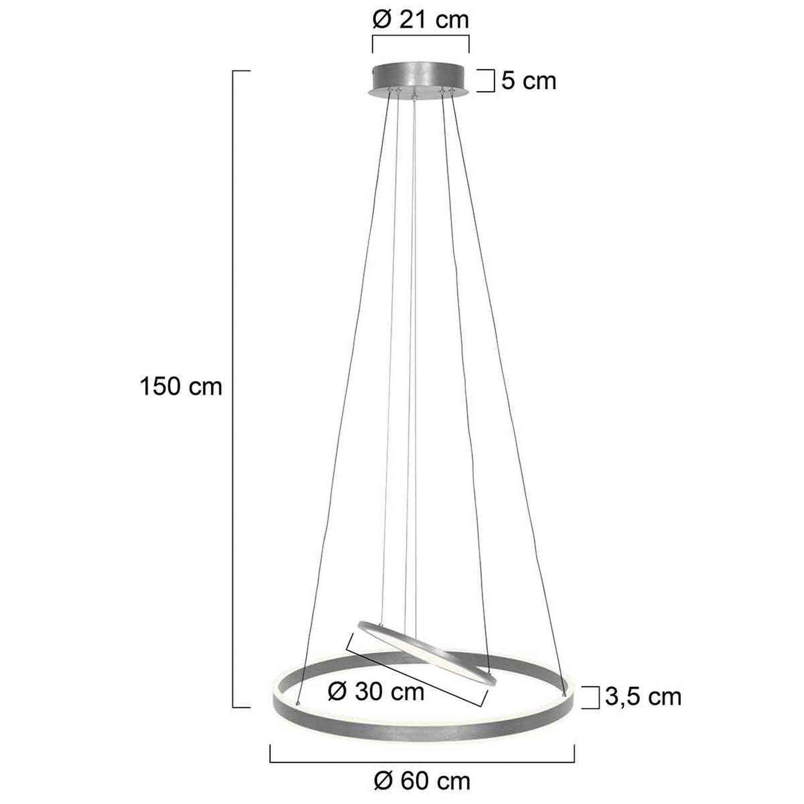 Steinhauer Lampa wisząca LED Ringlux, 3-punktowa, stal, Ø 60 cm