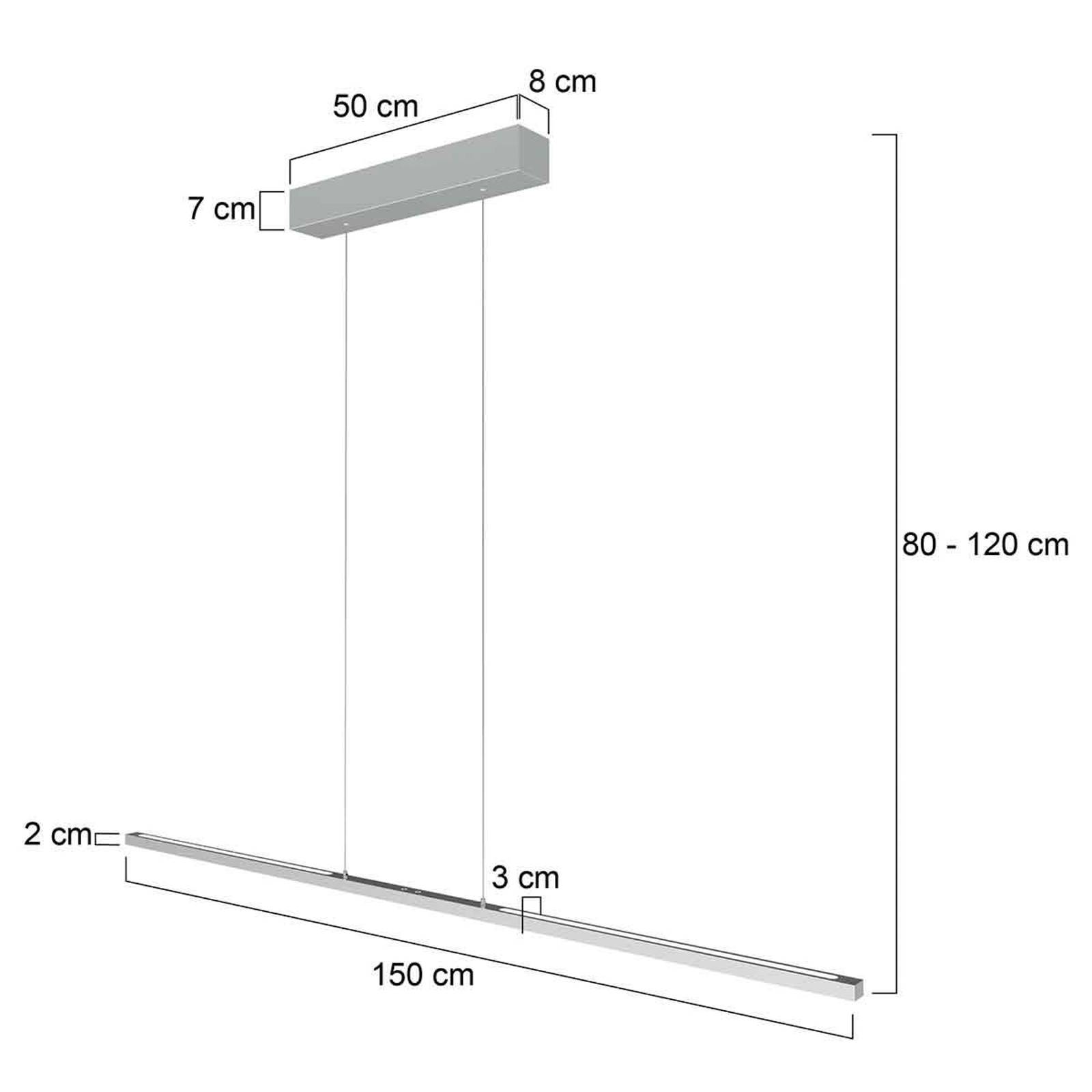 Steinhauer Lampa wisząca LED Bande, 155 cm, góra/dół, stal, CCT, ściemniany