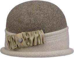 Czapka z Sukna Welnianego Oretka Toque by Lierys, ciemnobeżowy, One Size
