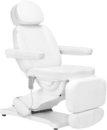 Elektryczny fotel kosmetyczny sillon classic 4 silniki z kołyską biały
