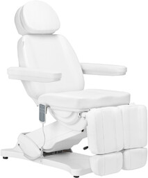 Elektryczny fotel kosmetyczny sillon classic 3 silniki z kołyską pedi biały