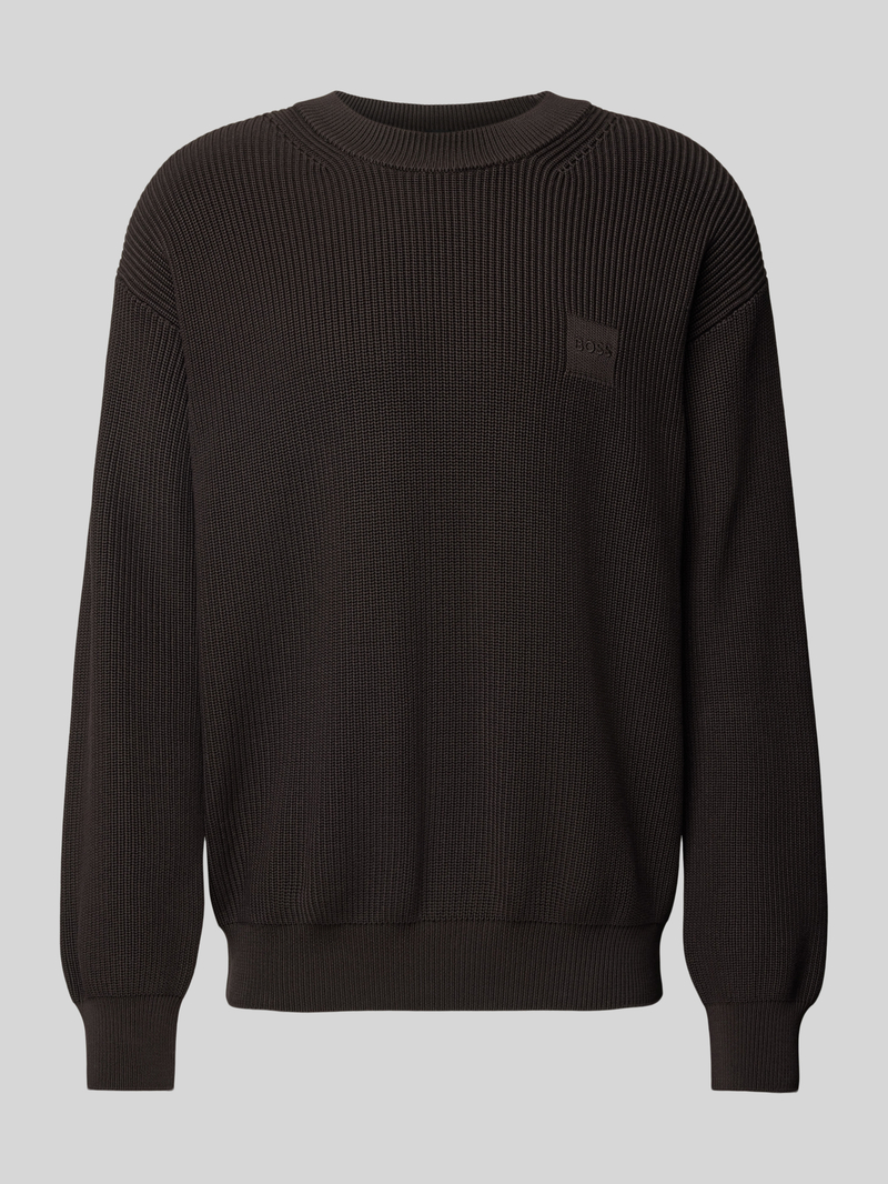 Sweter z dzianiny z detalem z logo model ‘Acircolo’