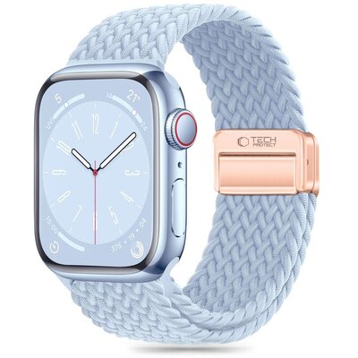Pasek nylonowy do Apple Watch 4 / 5 / 6 / 7 / 8 / 9 / SE (38 / 40 / 41 mm) NylonMag Baby Blue