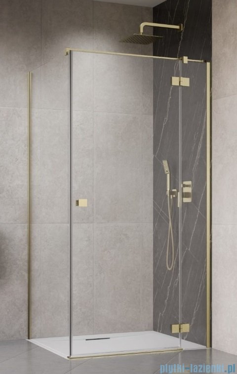 Radaway Essenza Kdj Brushed Gold kabina 90x75cm prawa szczotkowane złoto 1385044-99-01R/1384049-01-01