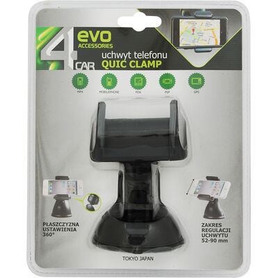 Uchwyt telefonu na przyssawkę QUICK CLAMP 4car evo