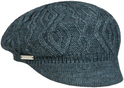 Czapka Kaszkiet Dzianinowa Annelie by Seeberger, petrolowy, One Size