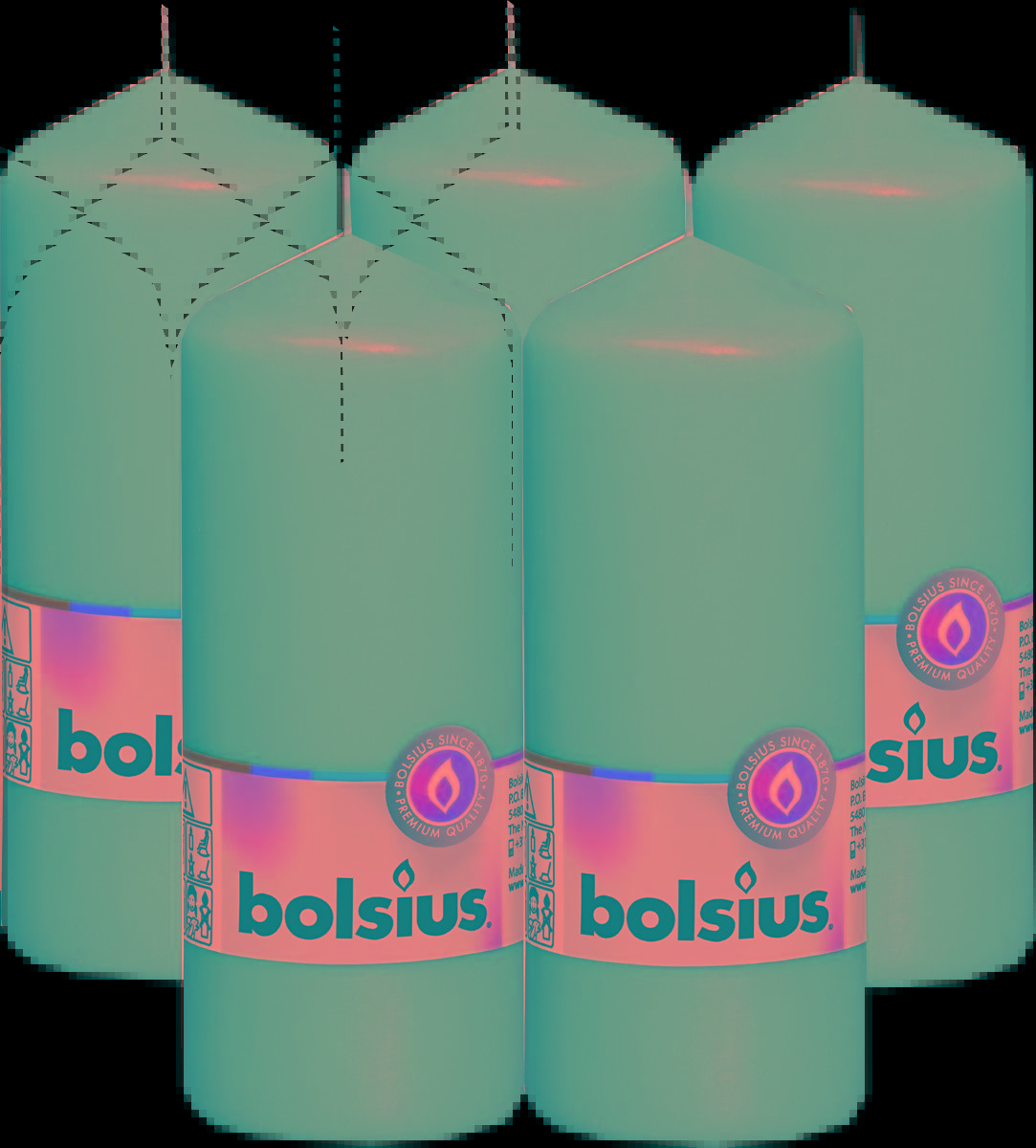 Świeca pieńkowa walec BOLSIUS 42H 15CM 5szt. FIOLETOWA