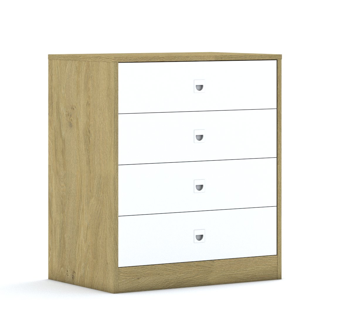 Szafa Blox Base 70 2P 4S 706x466x813 korpus dąb/4x szuflada biała