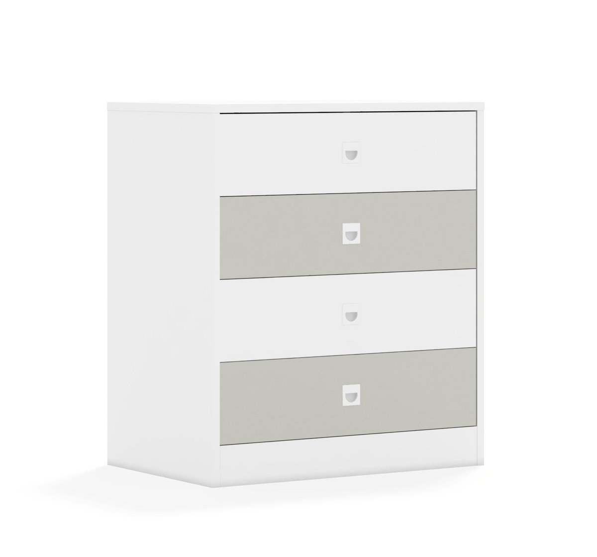 Szafa Blox Colours 70 2P 4S 706x466x813 korpus biały/2x szuflada biała i 2x szuflada jasna szara