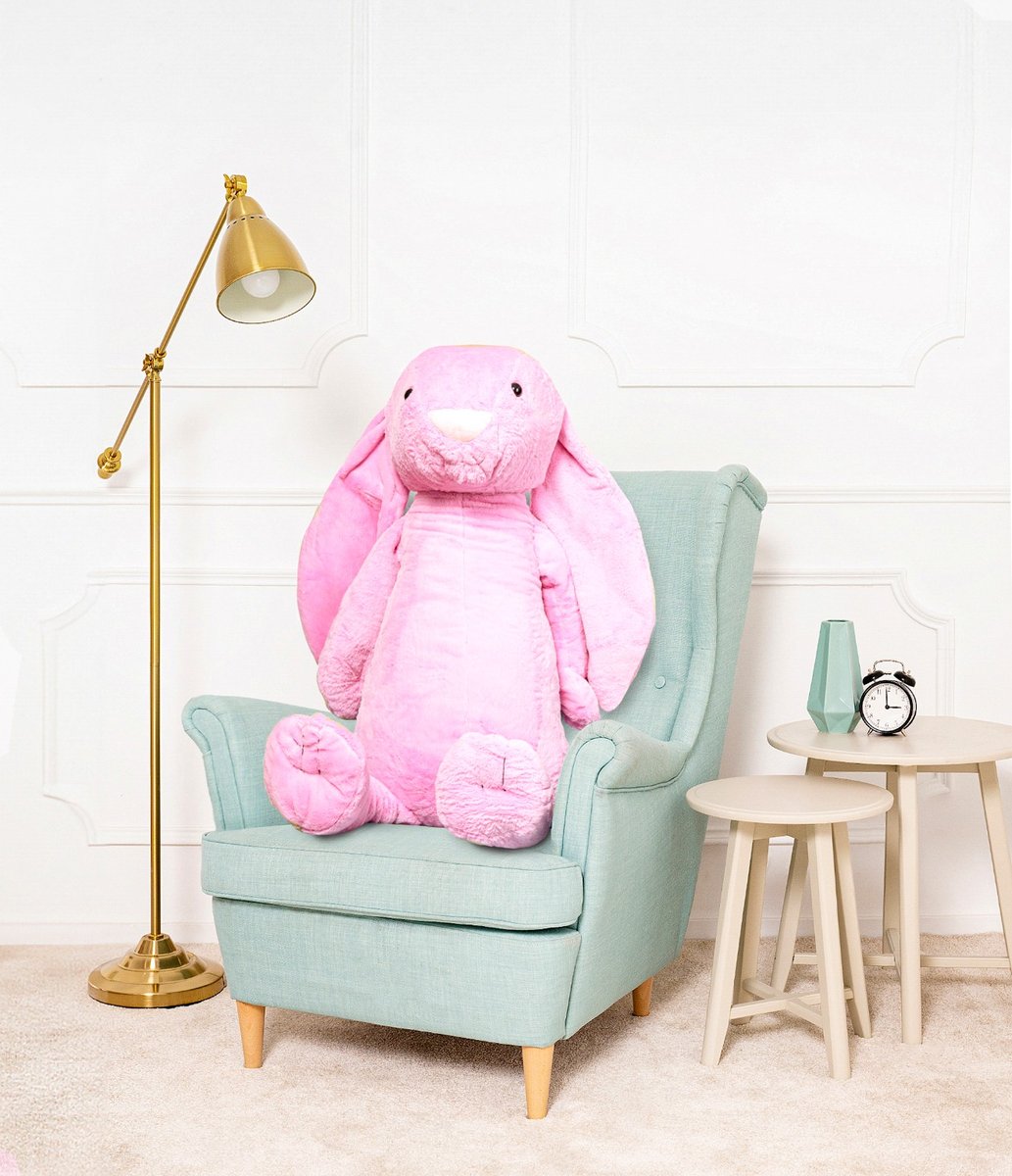 Duży Miś Pluszowy Królik Figo Przytulanka Maskotka 120Cm Ciemny Róż