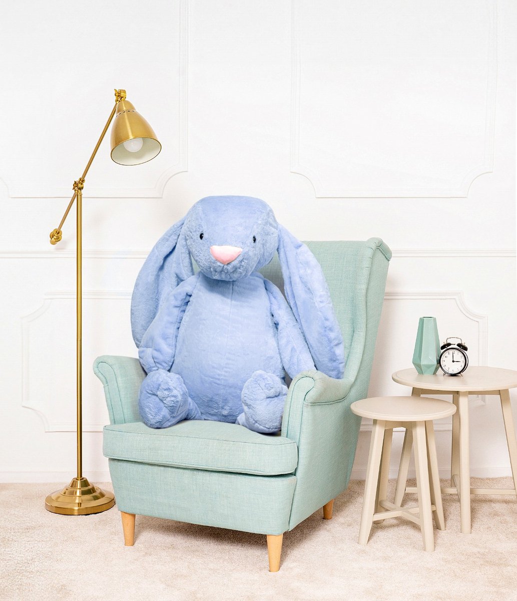 Duży Wielki Miś Pluszowy Królik Figo Przytulanka Maskotka 100Cm Niebieski