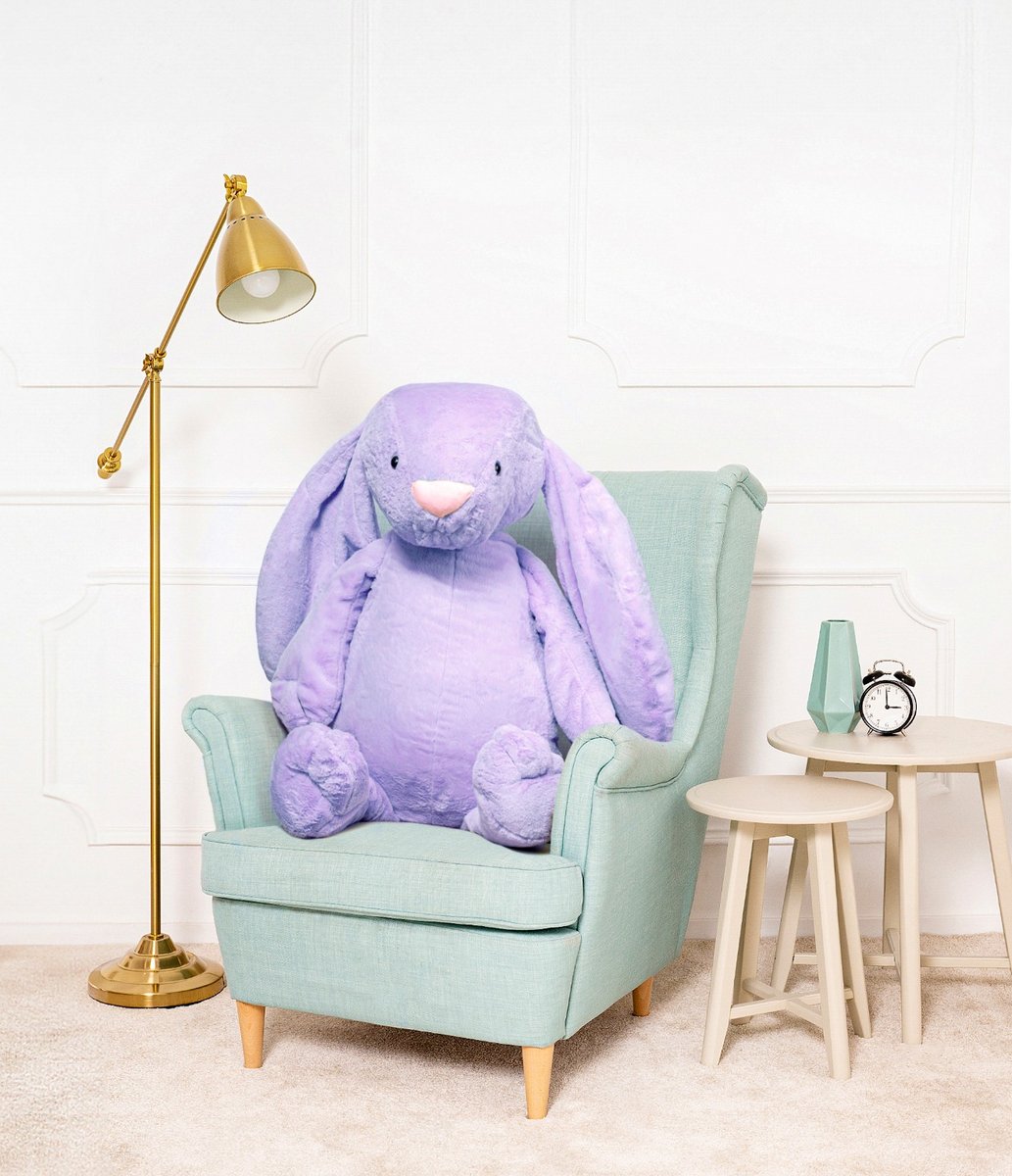 Duży Wielki Miś Pluszowy Królik Figo Przytulanka Maskotka 100Cm Fioletowy