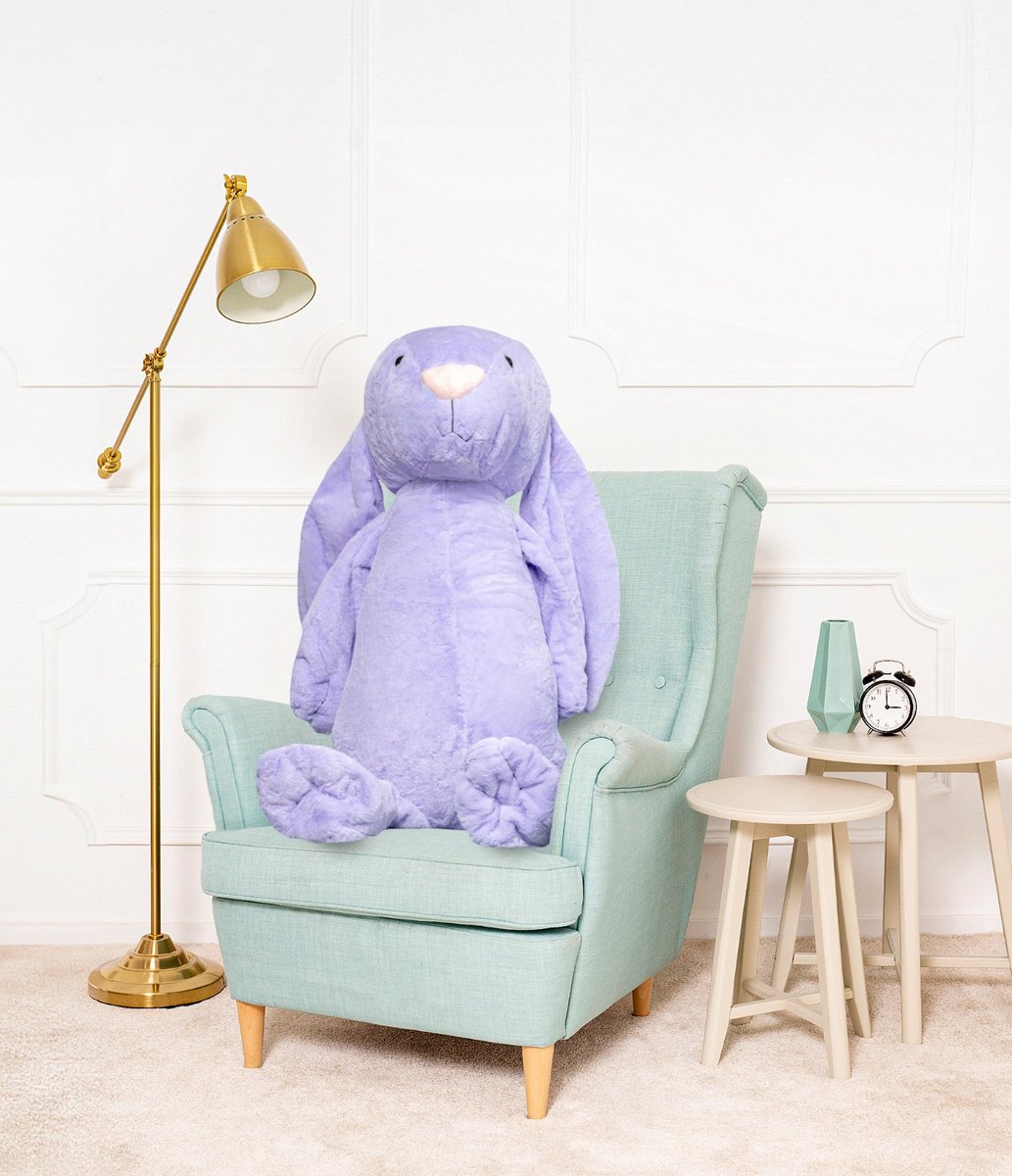 Duży Miś Pluszowy Królik Figo Przytulanka Maskotka 120Cm Fioletowy