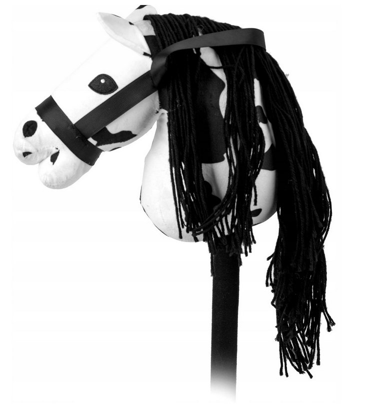 KOŃ NA KIJU ZABAWKA GŁOWA KONIA HOBBY HORSE DŹWIĘK - NEW VERSION Z GRZYWĄ ŁACIATA / LEOPARD
