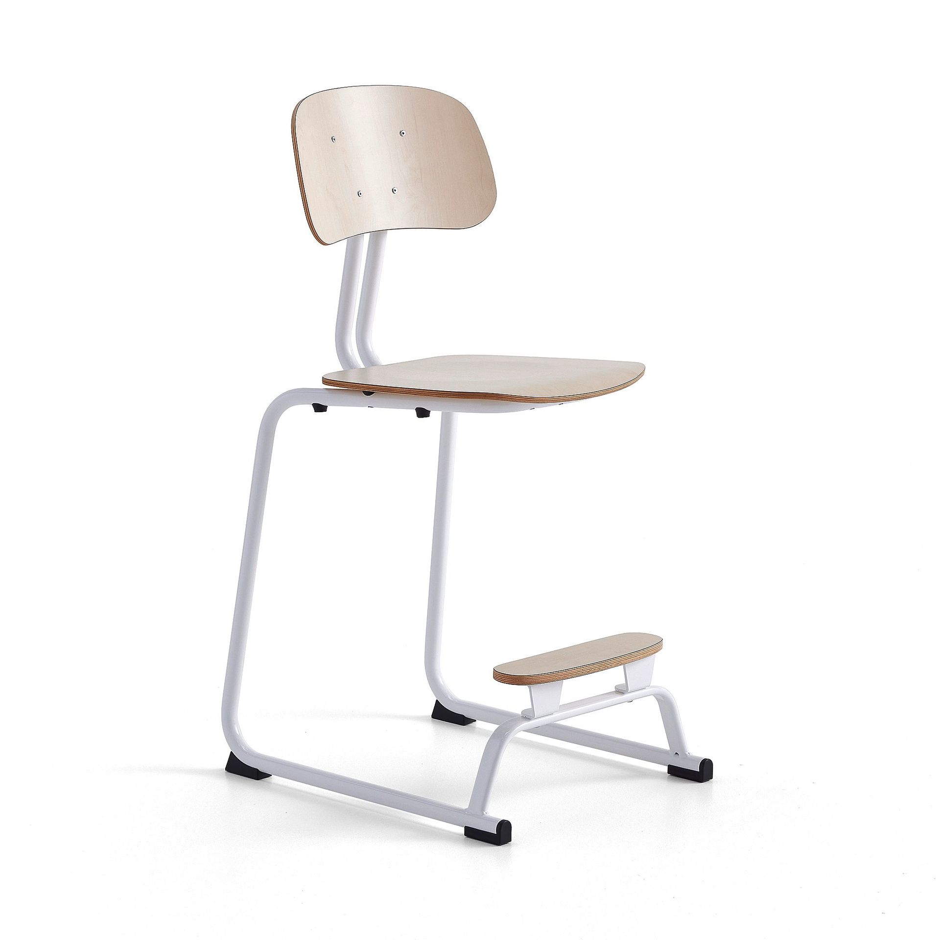 Krzesło szkolne YNGVE, płozy, biały, brzoza, W 610 mm