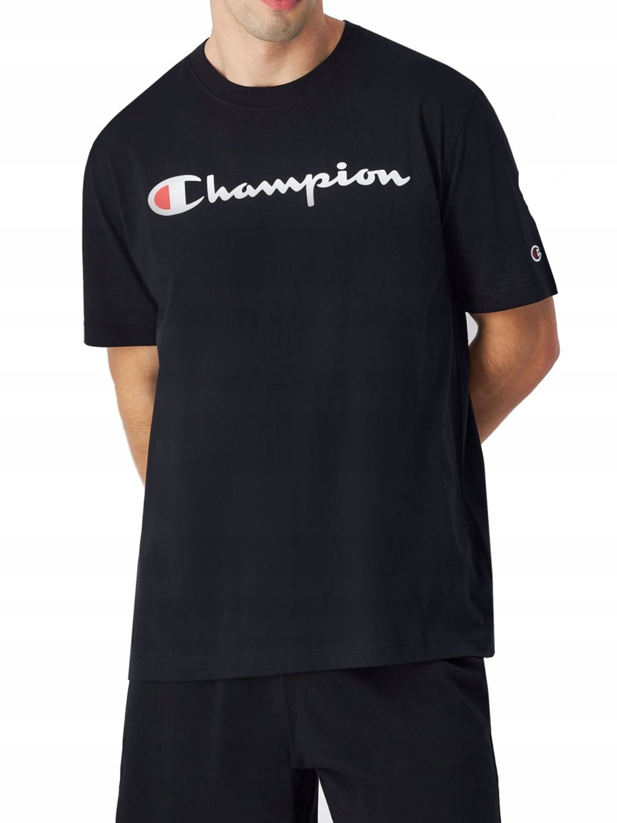 KOSZULKA męska CHAMPION 220256-KK001 t-shirt bawełniany czarne L