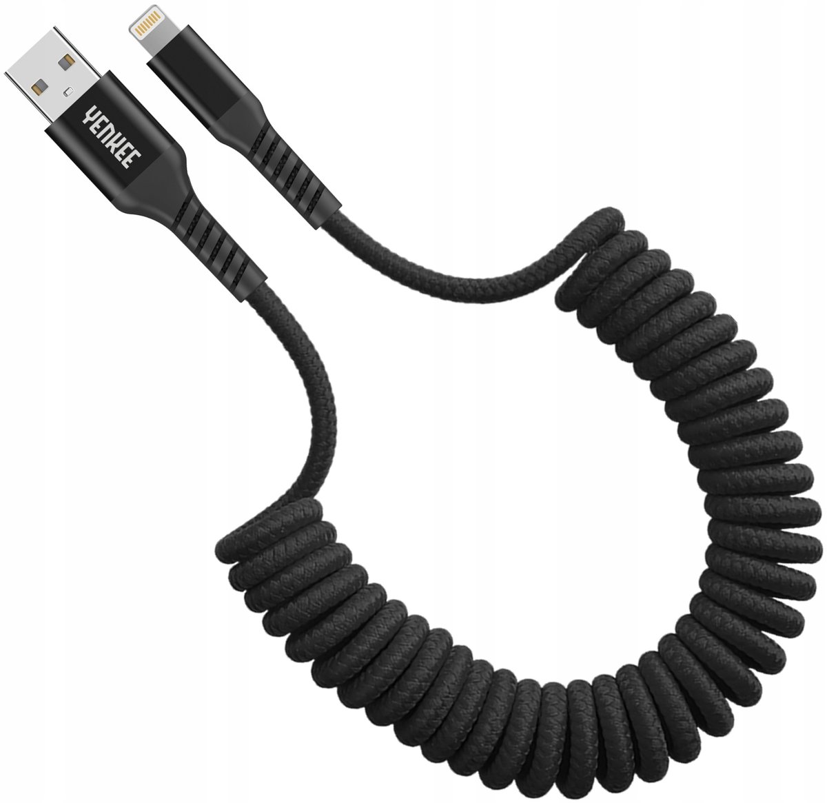 YENKEE MOCNY KABEL DO TELEFONU USB TYPU A - LIGHTNING SKRĘCANY DO 1,5 METRA