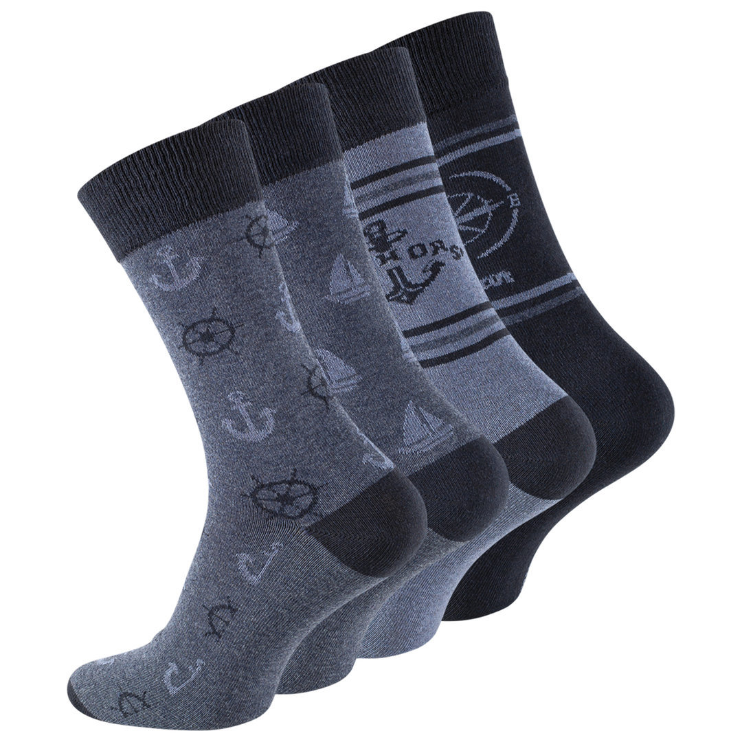 Skarpety męskie bawełniane granatowe 4 pary 43/46 klasyczne skarpetki