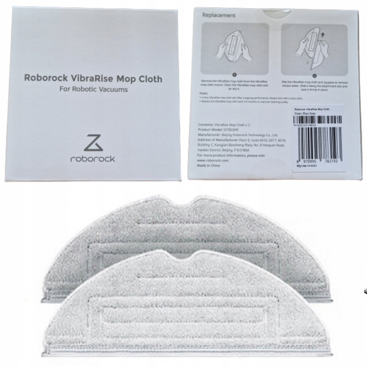2x Mop ściereczki mikrofibra Roborock S8 ORYGINAŁ