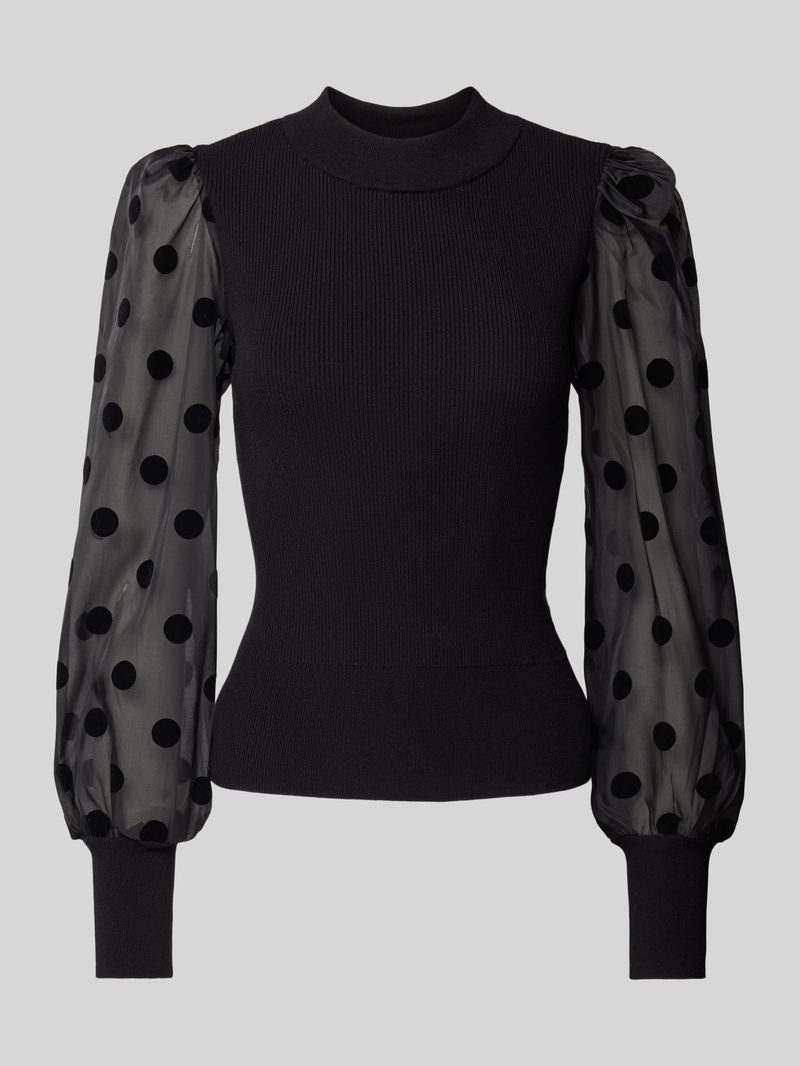 Bluzka o kroju slim fit z bufiastymi rękawami model ‘DOTME’
