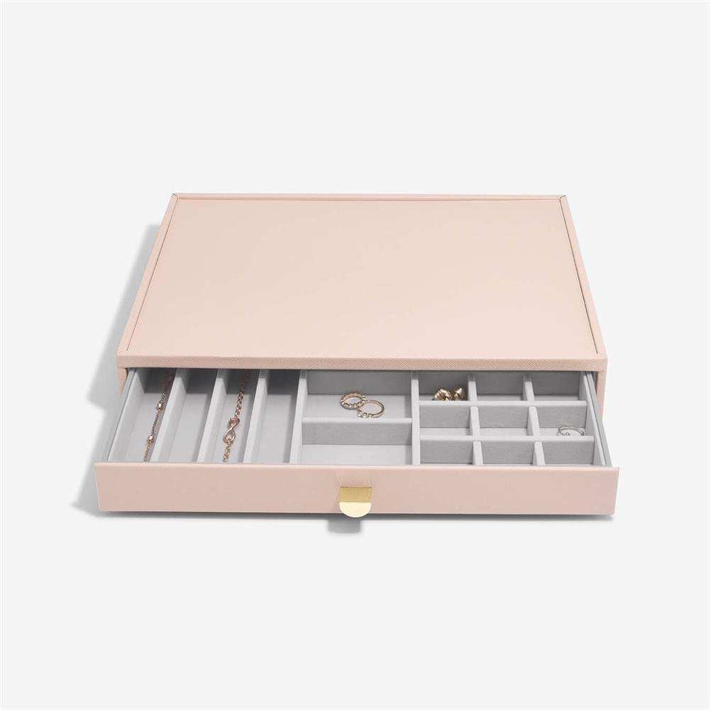 Szkatułka na biżuterię Stackers 19 komorowa supersize różowa z szufladą