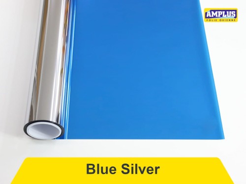 Niebieska Folia okienna przeciwsłoneczna wewnętrzna Silver