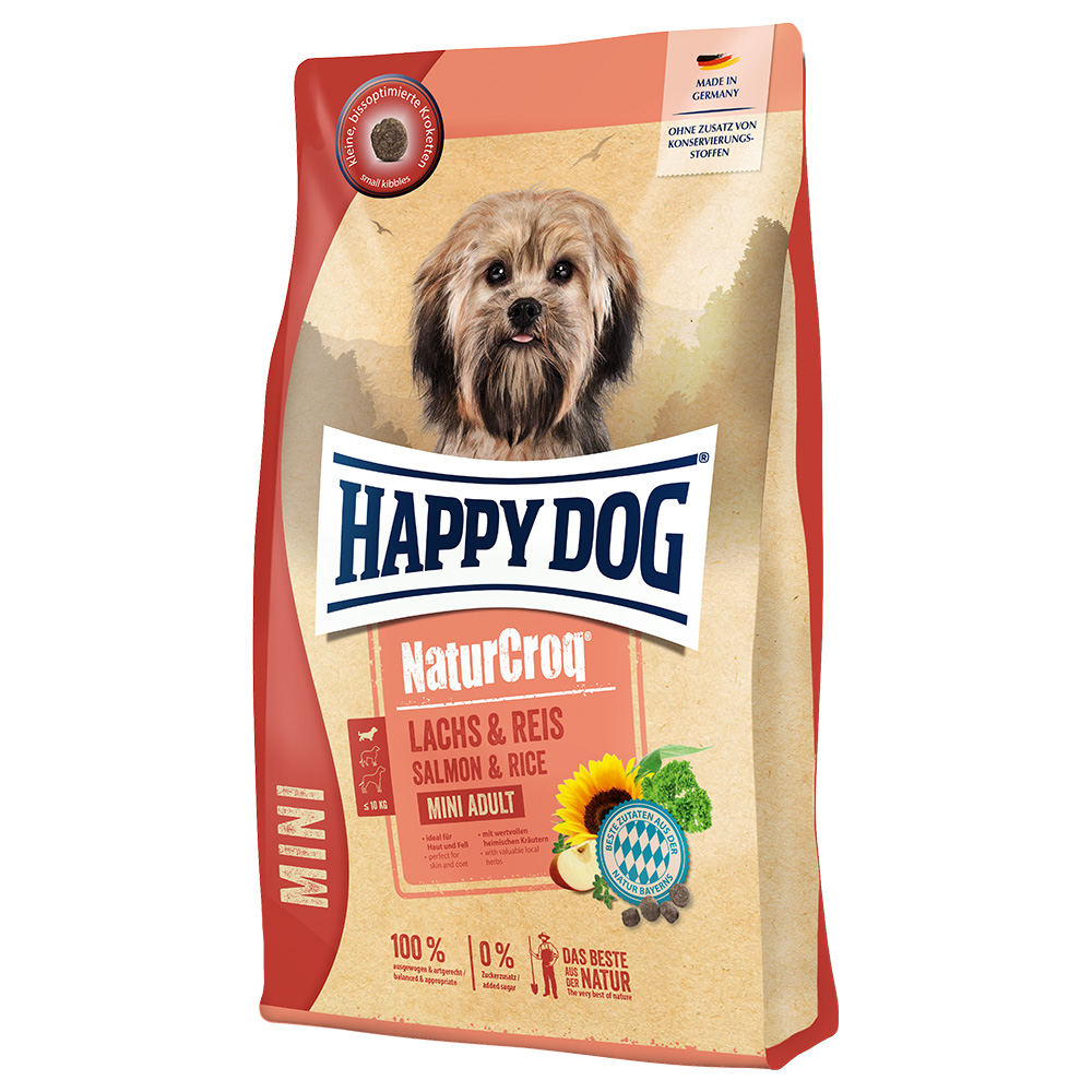 Happy Dog NaturCroq Mini Adult, łosośi ryż - 0,8 kg