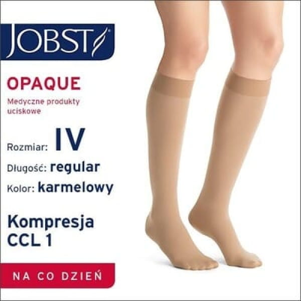 JOBST Opaque, podkolanówki zamknięte palce, CCL1, karmelowe, rozmiar IV, 1 para