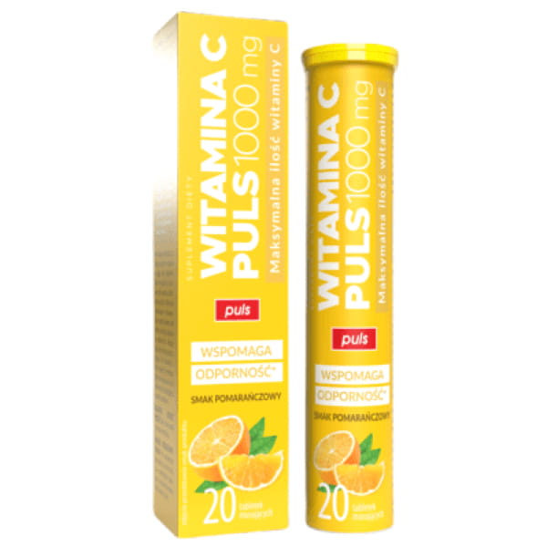 Witamina C Puls 1000 mg, tabletki musujące, smak pomarańczowy, 20 szt.