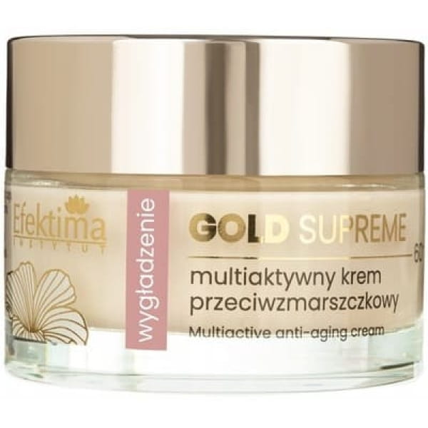 Efektima Gold Supreme Wygładzenie 60+, multiaktywny krem przeciwzmarszczkowy, 24K+Peptydy+Opuncja, 50 ml