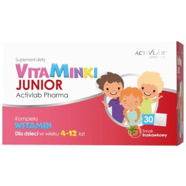 ActivLab Pharma VitaMinki Junior, smak truskawkowy, saszetki, 30 szt.