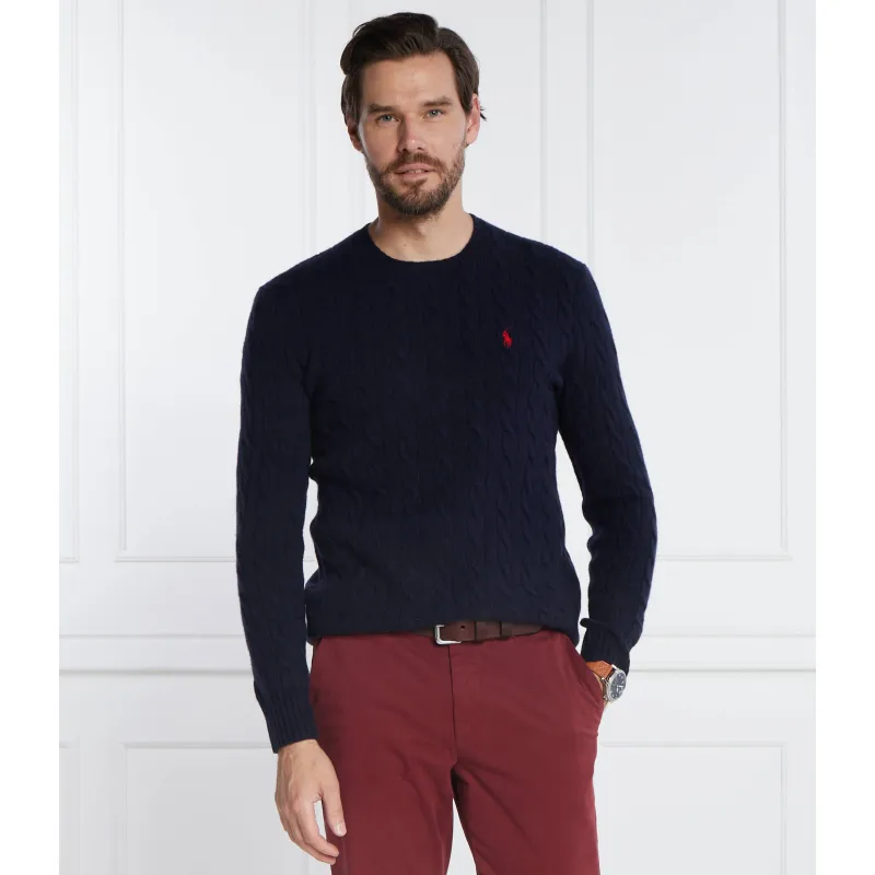 POLO RALPH LAUREN Wełniany sweter Slim Fit z dodatkiem kaszmiru
