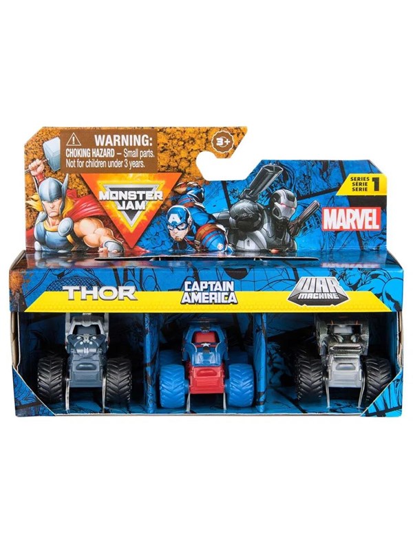 Monster Jam Mini 1:87 Marvel 3 Pack Bundle