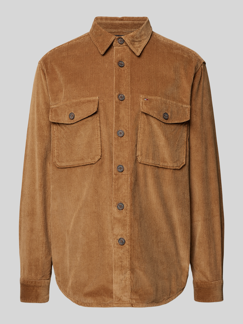 Kurtka koszulowa o kroju regular fit z listwą guzikową model ‘CORDUROY’