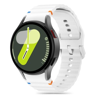 Pasek do SAMSUNG GALAXY WATCH 4 / 5 / 5 PRO / 6 / 7 / FE Tech-Protect Silicone Sport białe