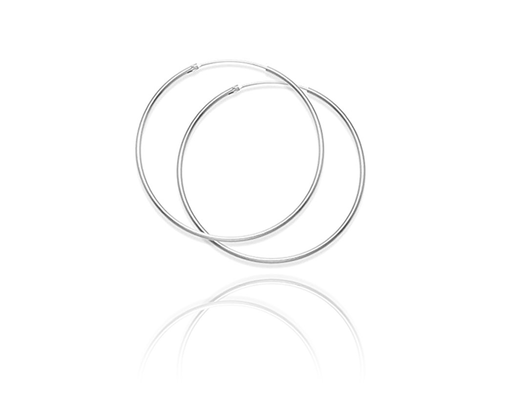 Srebrne Kolczyki Klasyczne Kółka 24Mm Srebro 925