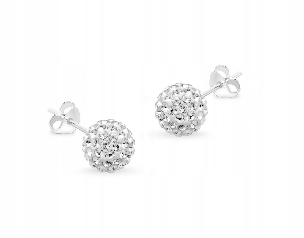 Srebrne Kolczyki Kule Kulki Kula Swarovski 925 6Mm