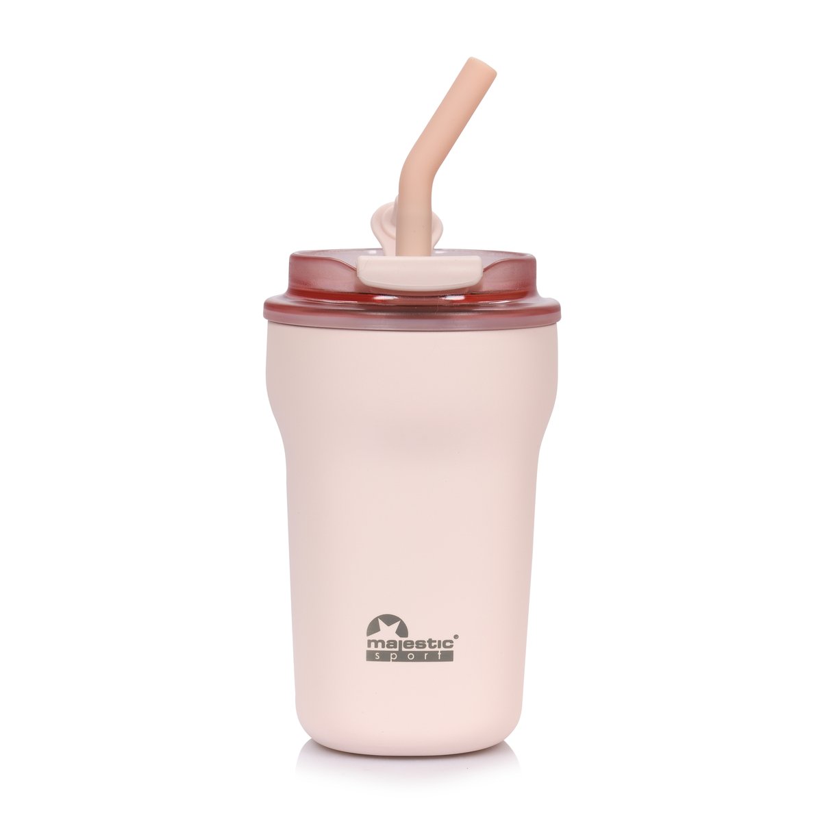Kubek termiczny ze słomką Majestic Sport Hoody 420 ml różowy