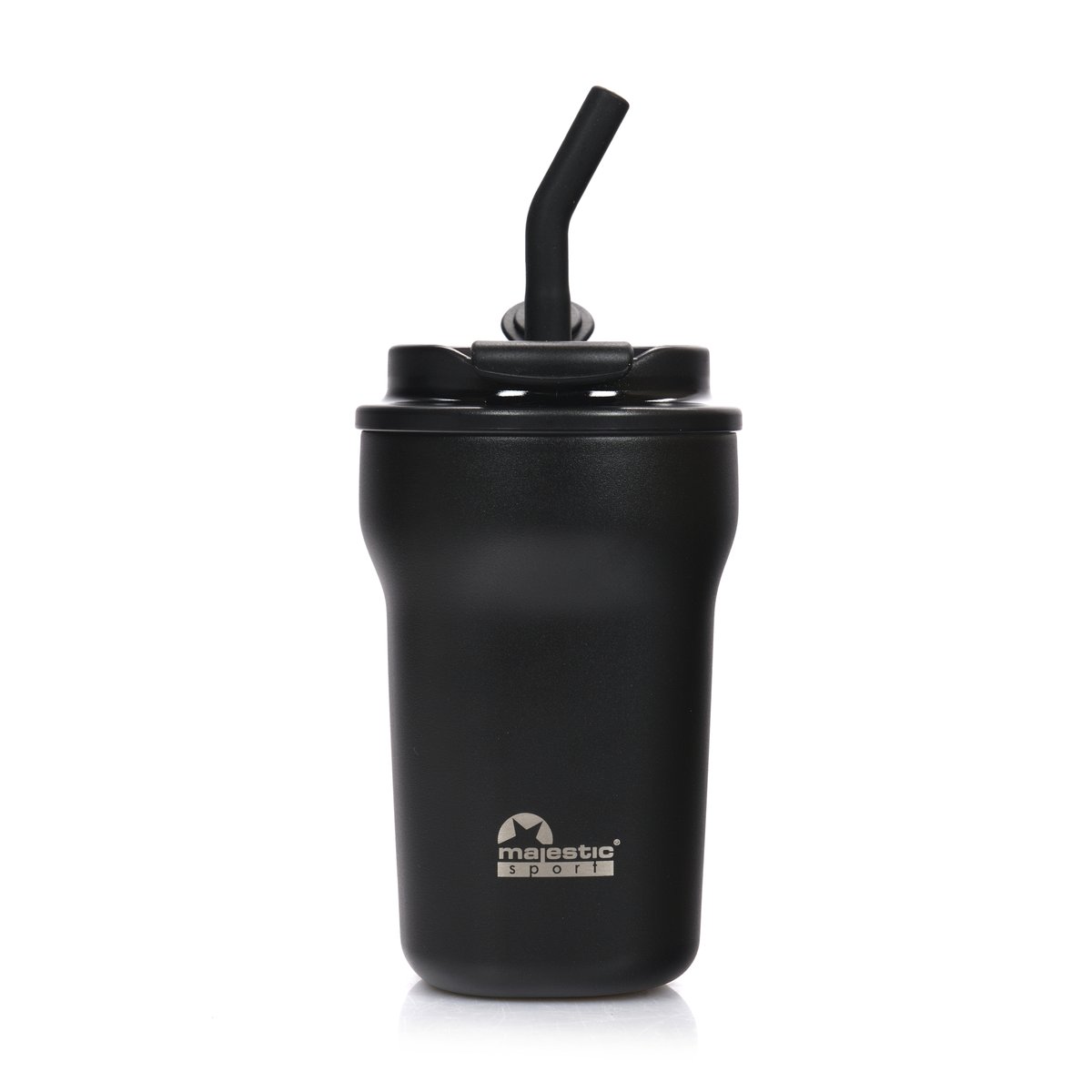Kubek termiczny ze słomką Majestic Sport Hoody 420 ml czarny