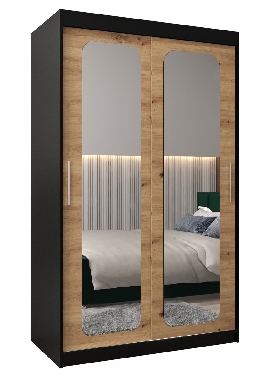 Szafa przesuwna Garderoba PROMO T3 120 gł. 62 czarny/artisan