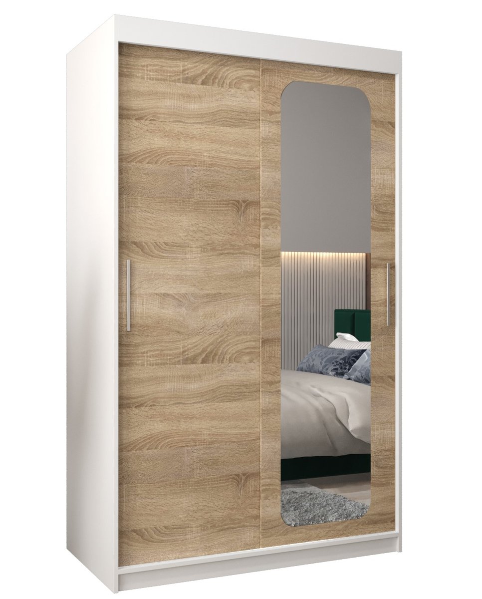 Szafa przesuwna Garderoba PROMO T2 120 gł. 62 biały/sonoma