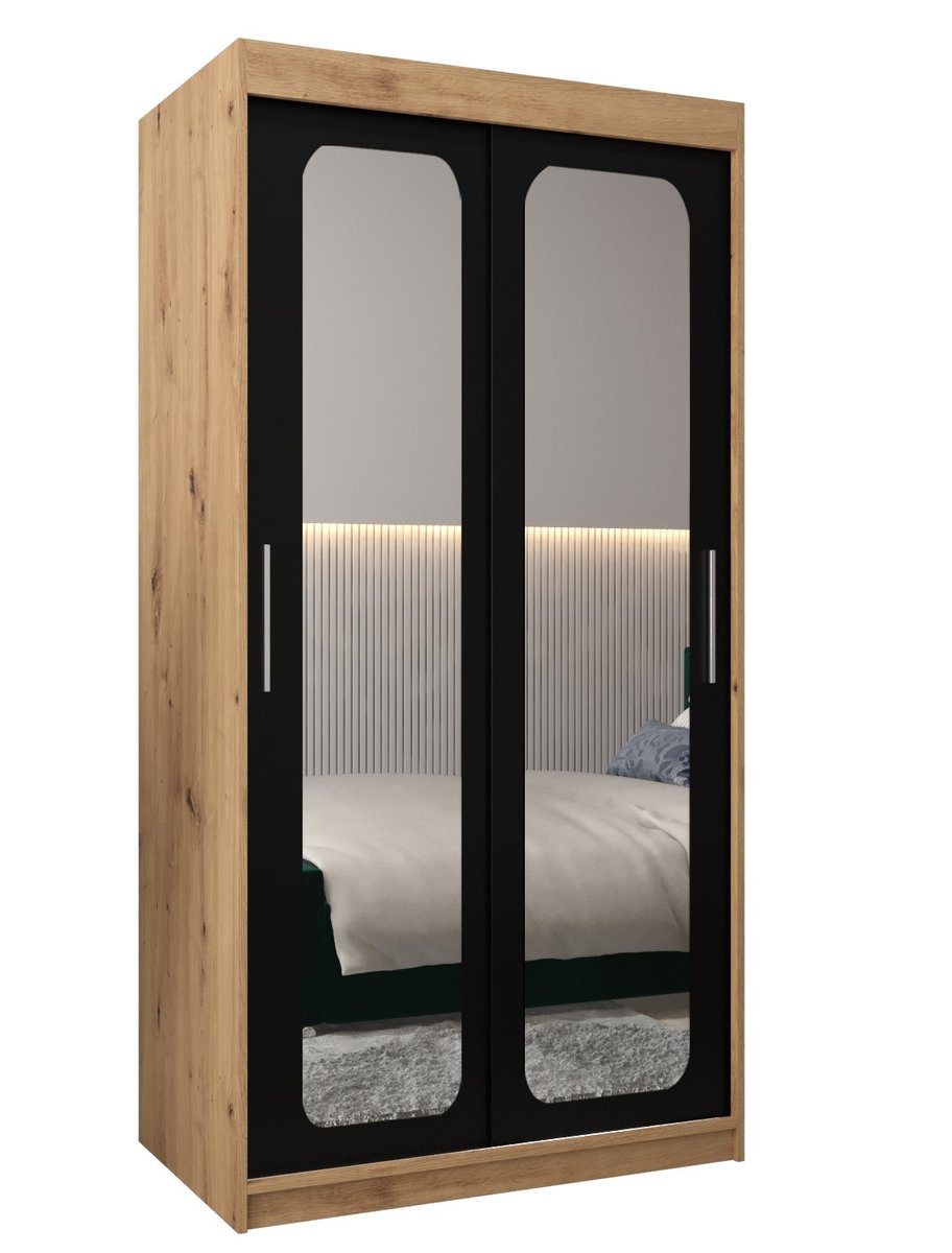 Szafa przesuwna Garderoba PROMO T3 100 gł. 62 artisan/czarny