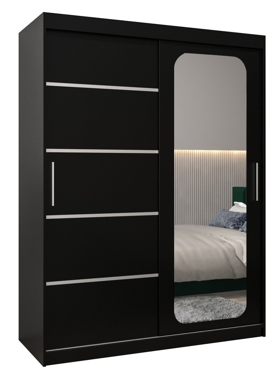 Szafa przesuwna Garderoba PROMO V2 150 gł. 62 czarny/czarny
