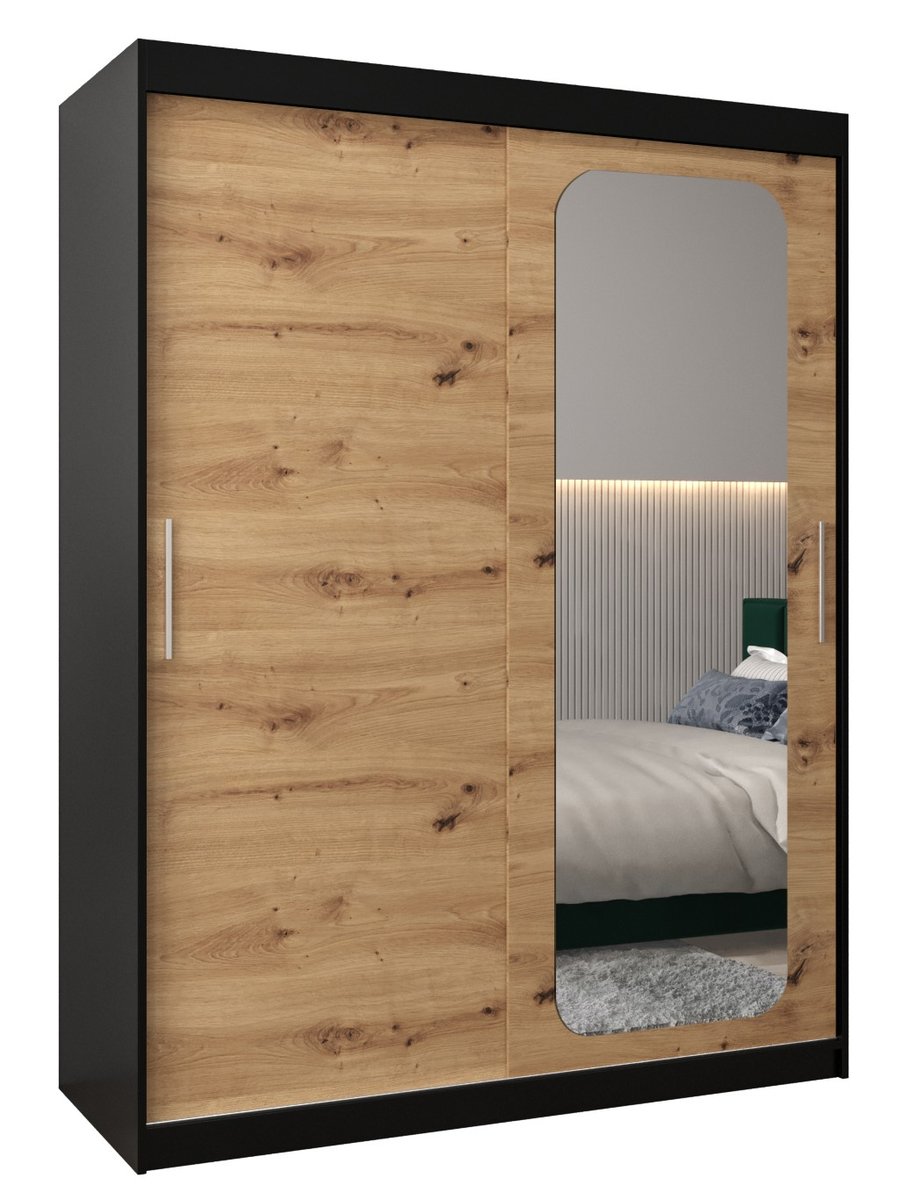 Szafa przesuwna Garderoba PROMO T2 150 gł. 62 czarny/artisan