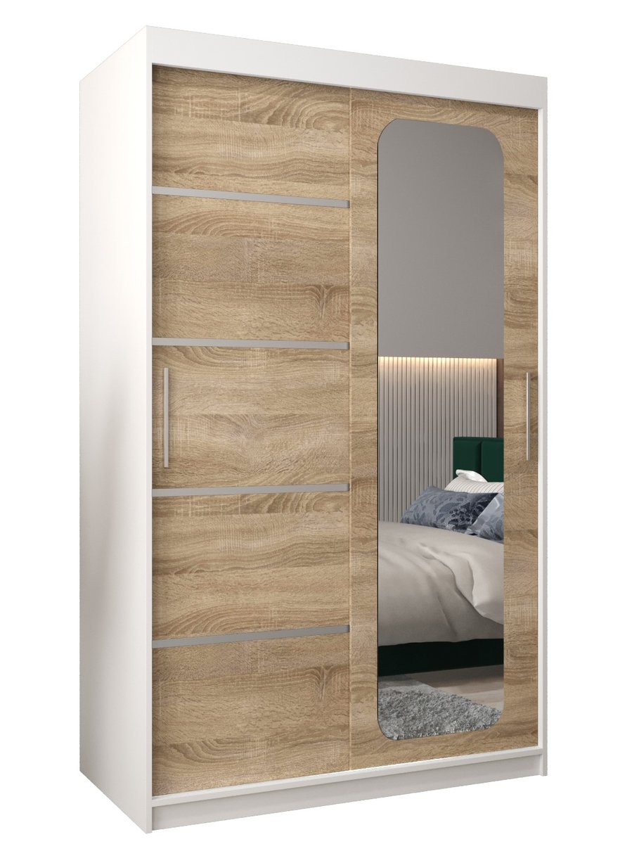 Szafa przesuwna Garderoba PROMO V2 120 gł. 62 biały/sonoma