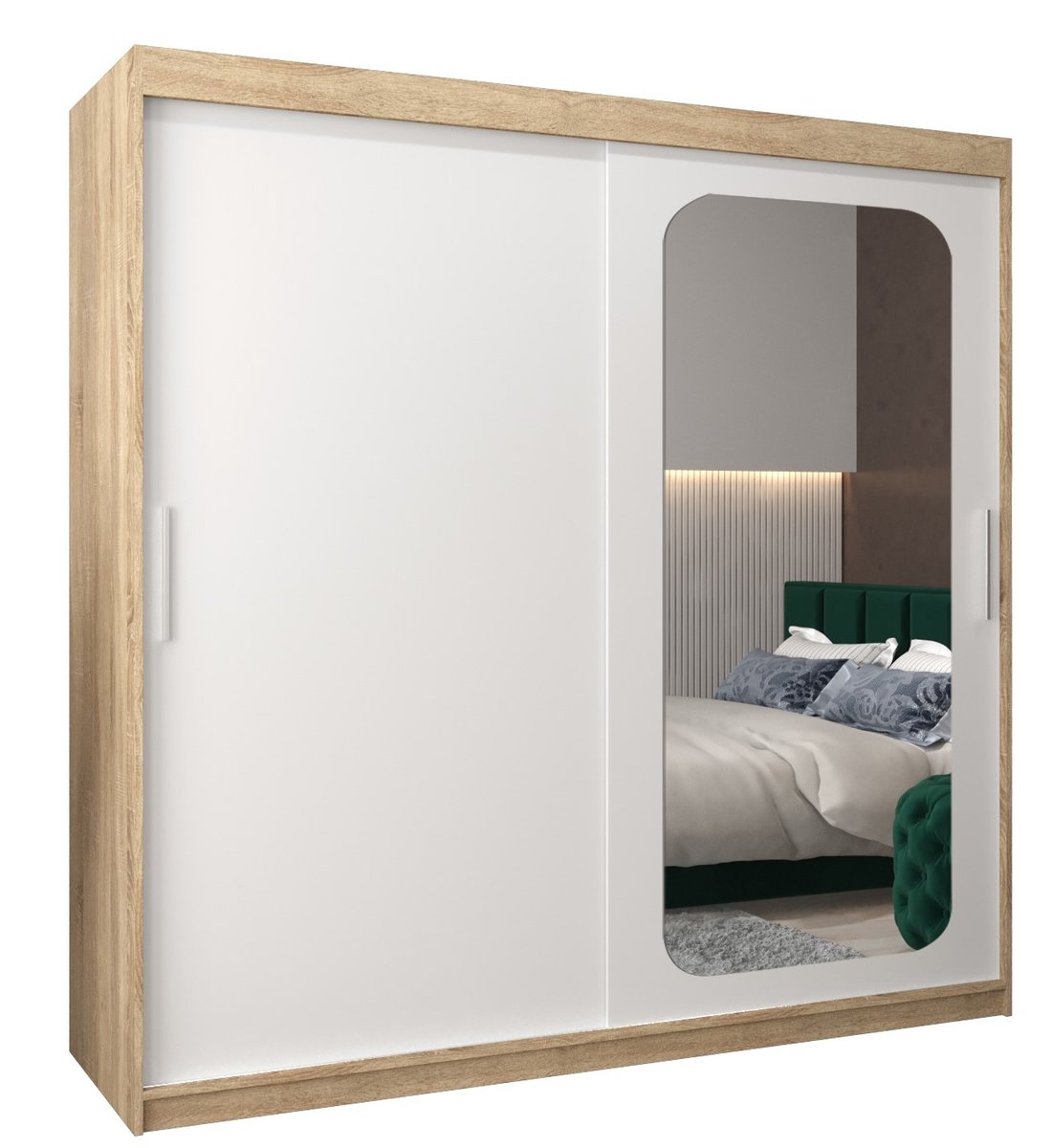 Szafa przesuwna Garderoba PROMO T2 200 gł. 62 sonoma/biały